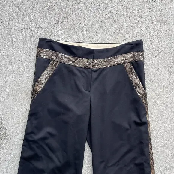 DEADSTOCK Vintage Y2K Diane Von Furstenberg Malcolm PantLow Rise Wool Silk Lace - Picture 4 of 13
